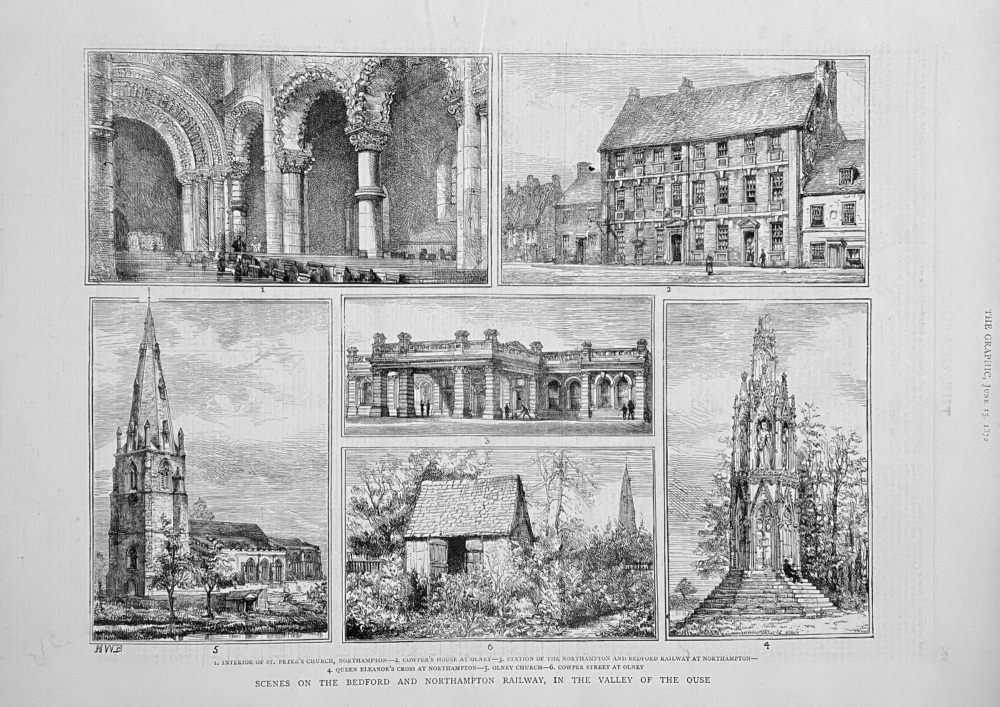 Scenes on the Bedford and Northampton Railway ,in the Valley of the Ouse.  1872.