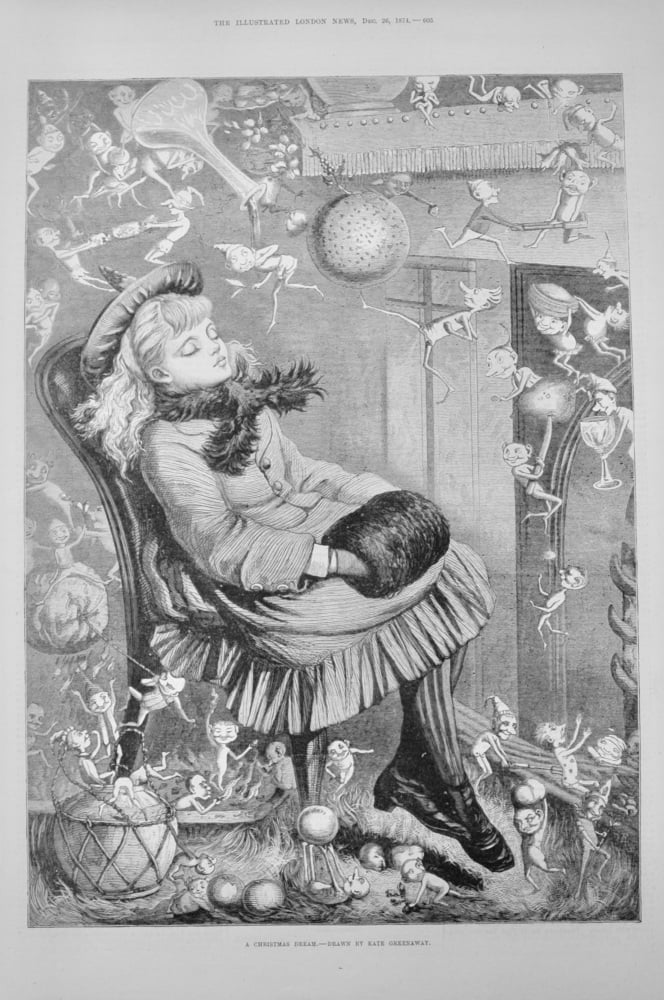 A Christmas Dream - drawn by Kate Greenaway - 1874