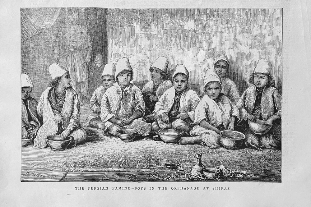 The Persian Famine - Boys in the Orphanage at Shiraz.  1872.