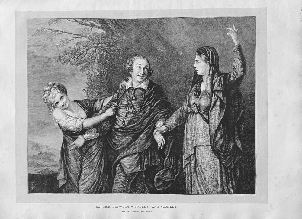 Garrick between "Tragedy" and "Comedy."  1872.