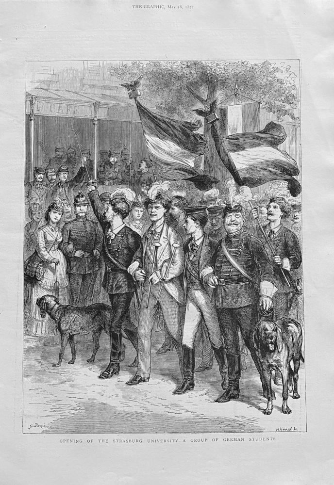 Opening of the Strasburg University - A Group of German Students.  1872.