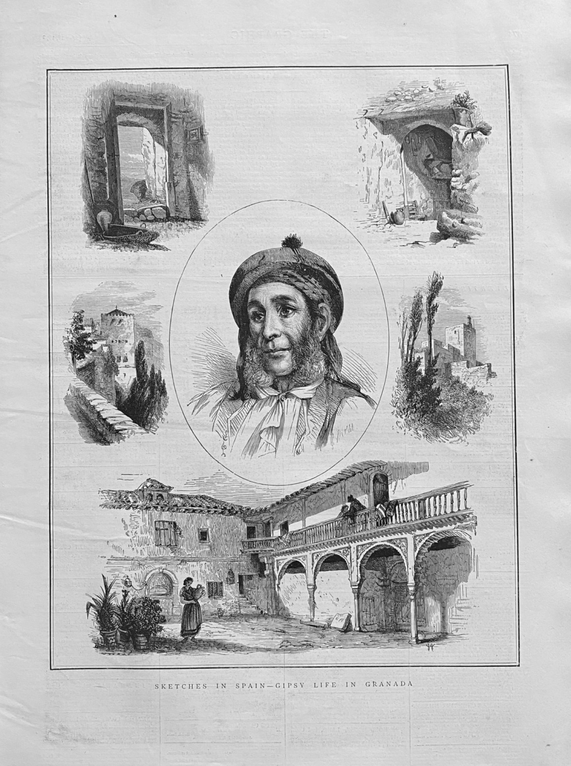 Sketches in Spain - Gipsy Life in Granada.  1872.