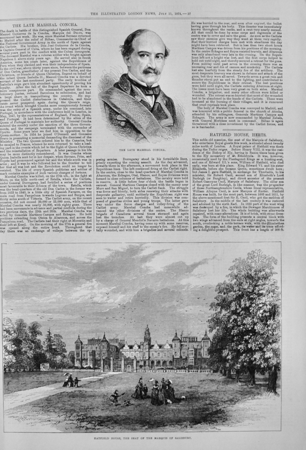 The Late Marshal Concha - 1874