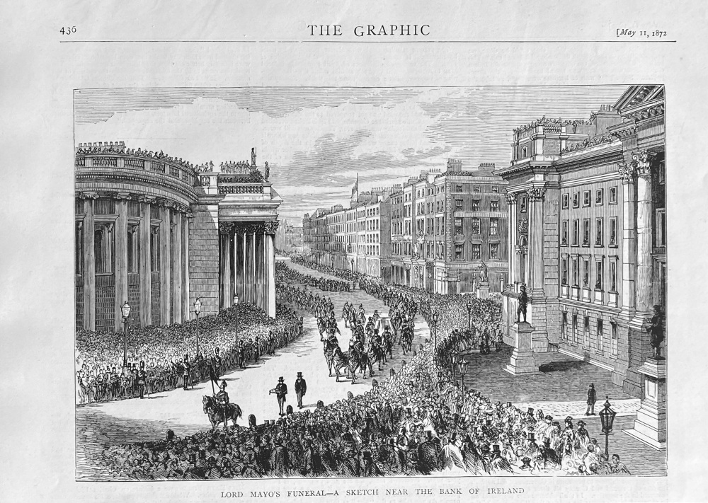 Lord Mayo's Funeral- A Sketch near the Bank of Ireland.  1872.