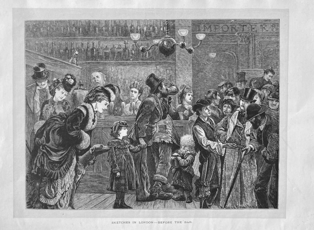 Sketches in London - Before The Bar.  1872.