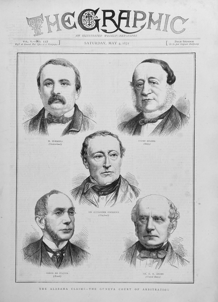 The Alabama Claims - The Geneva Court of Arbitration.  1872.