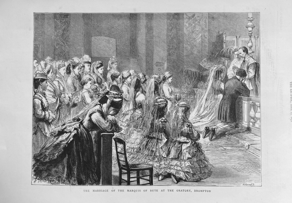 The Marriage of the Marquis of Bute at the Oratory, Brompton.  1872.