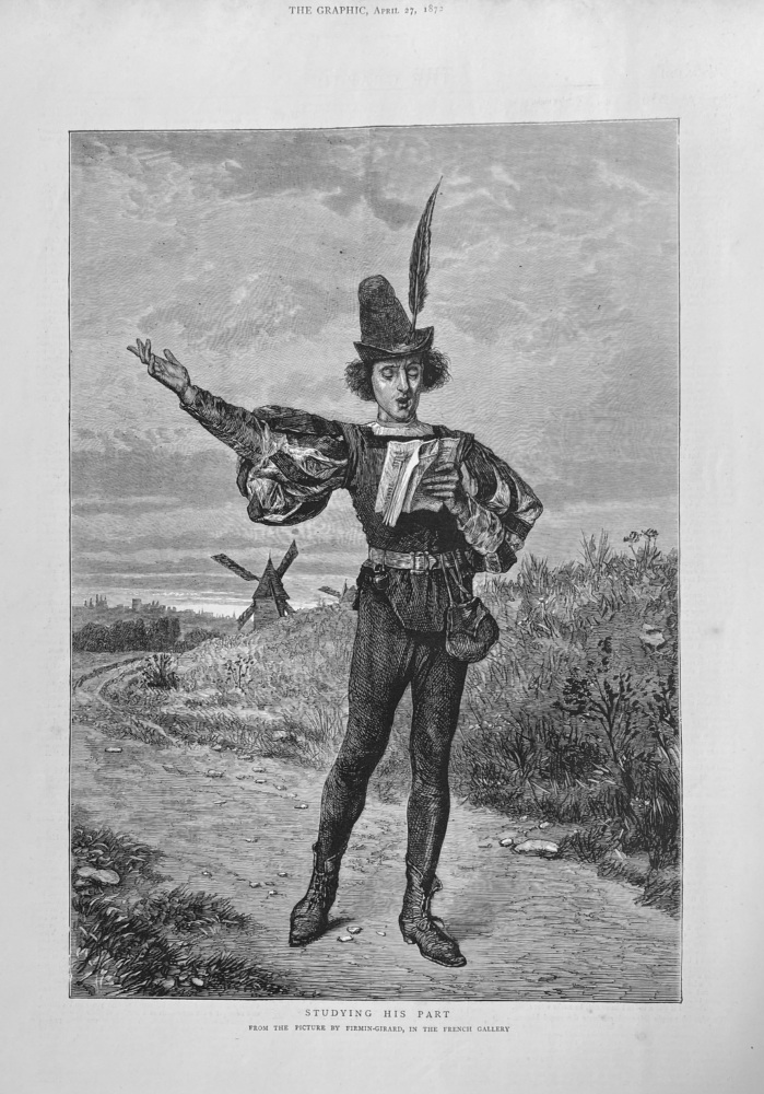 Studying His Part.  1872.