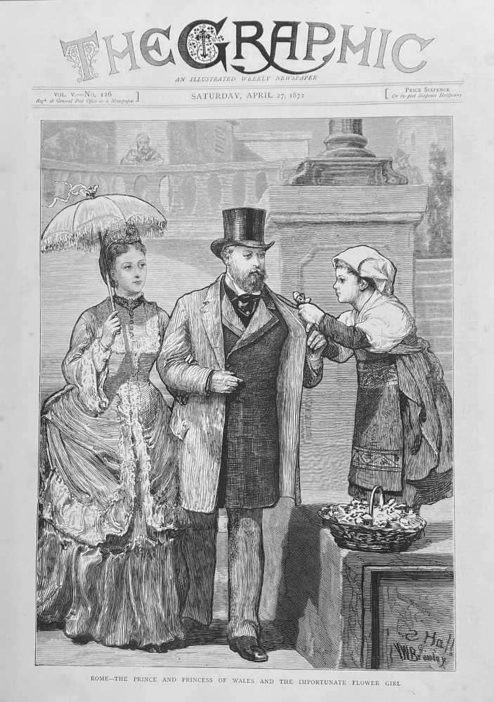 Rome- The Prince and Princess of Wales and the Importunate Flower Girl.  1872.