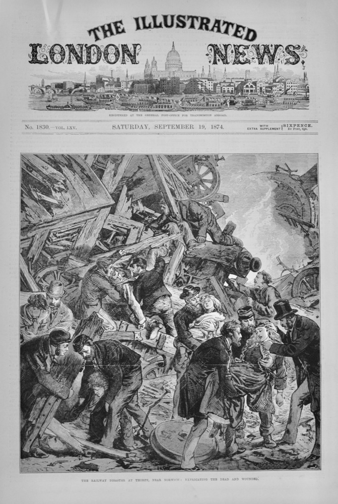 The Railway Disaster at Thorpe, near Norwich - 1874