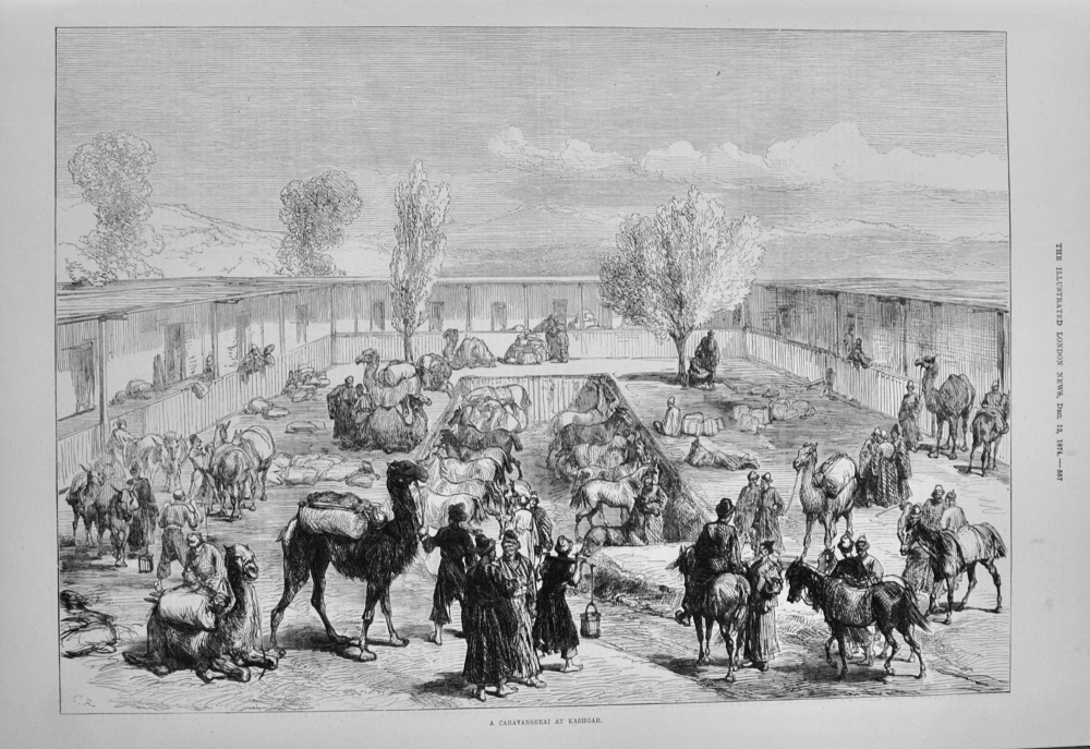A Caravanserai at Kashgar - 1874