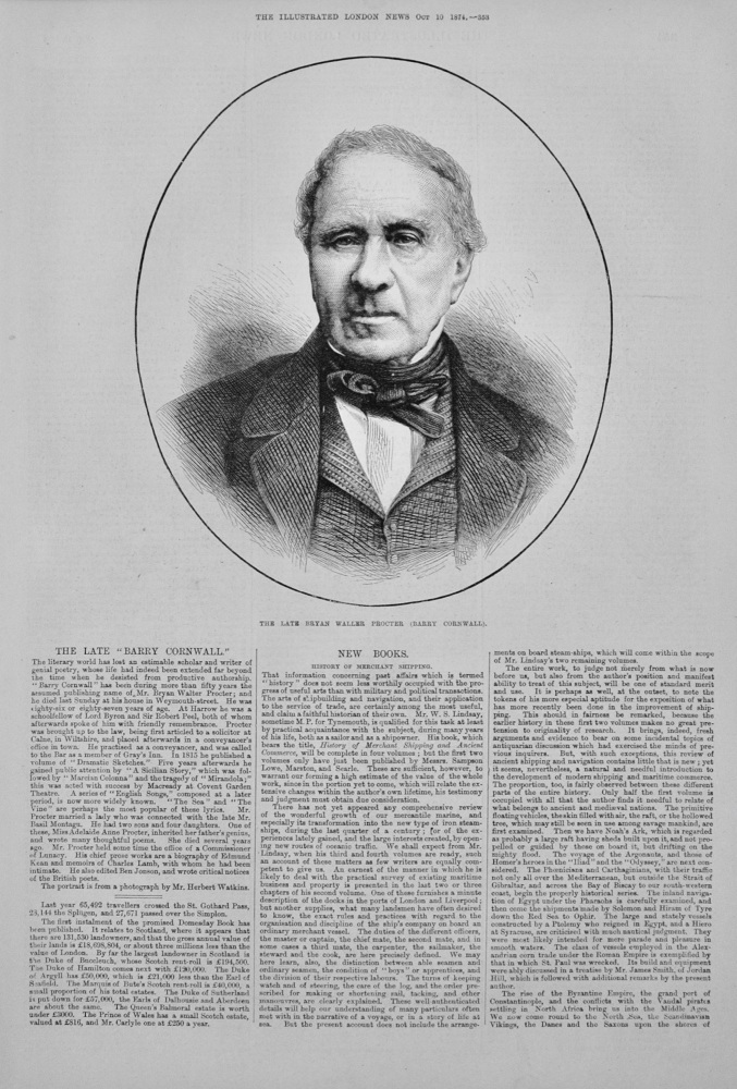 The late "Barry Cornwall" - 1874