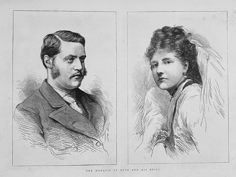 The Marquis of Bute and His Bride.  1872.
