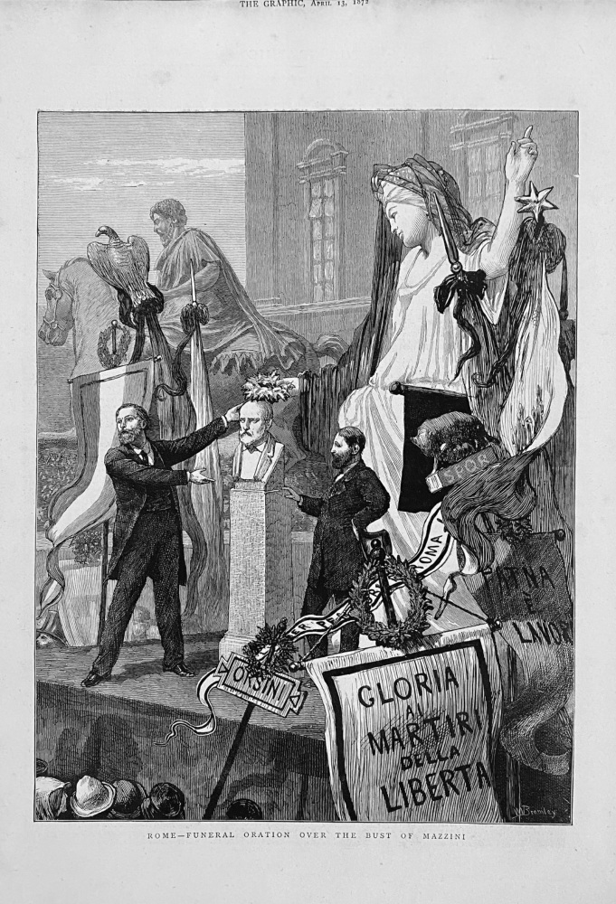Rome - Funeral Oration over the Bust of Mazzini.  1872.