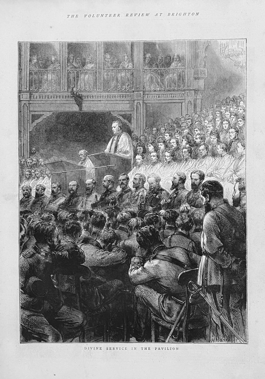 The Volunteer Review at Brighton. -  Divine Service in the Pavilion. 1872.