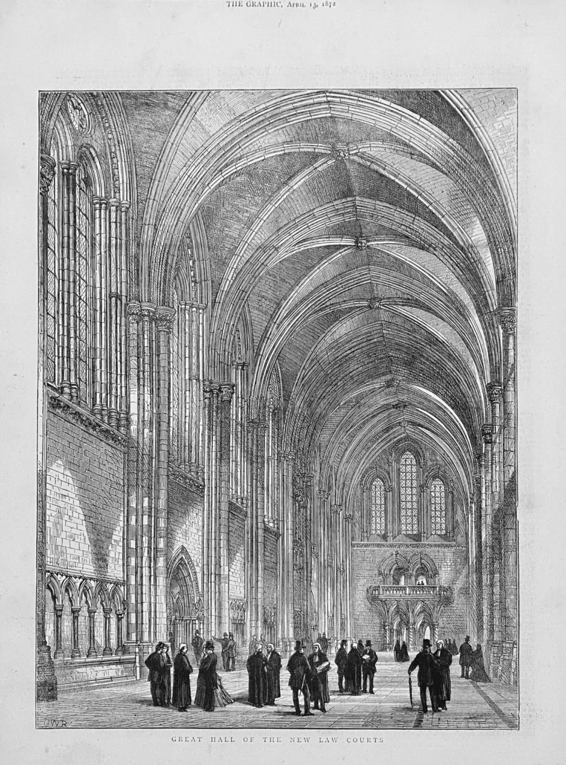 Great Hall of the new Law Courts.  1872.