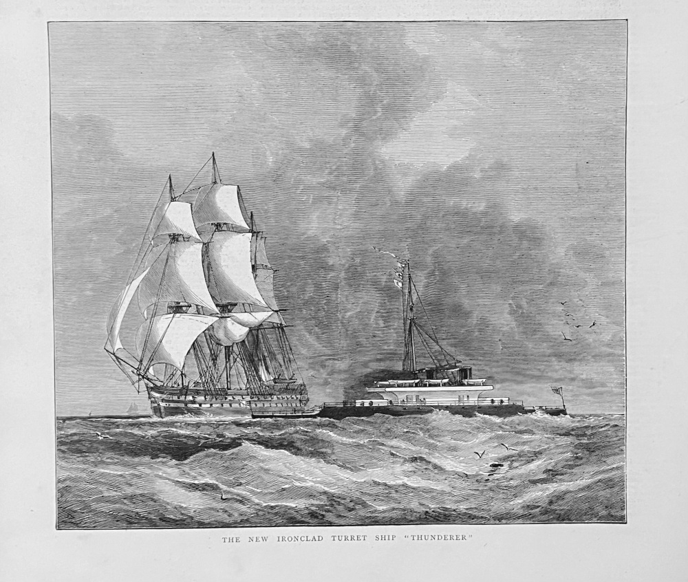 The New Ironclad Turret Ship  "Thunderer".  1872.