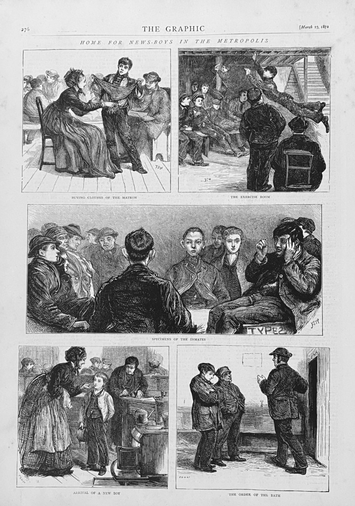 Home for News-Boys in the Metropolis.  1872.