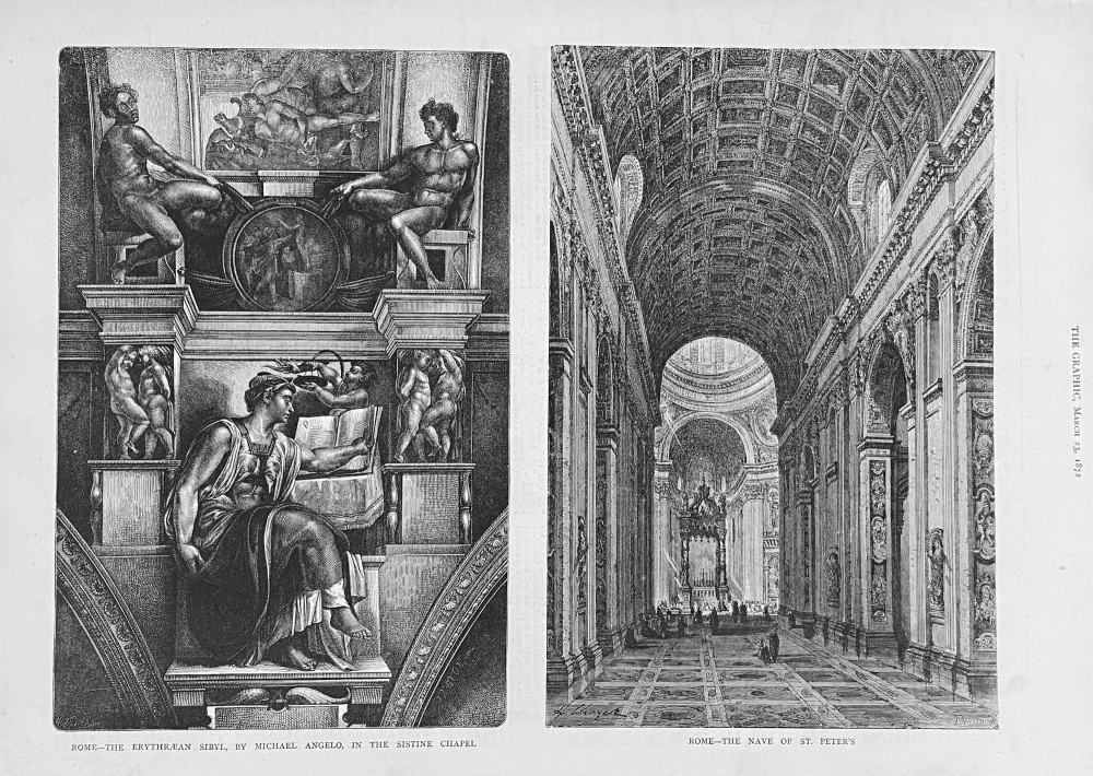 Rome- The Nave of St. Peter's.  1872.