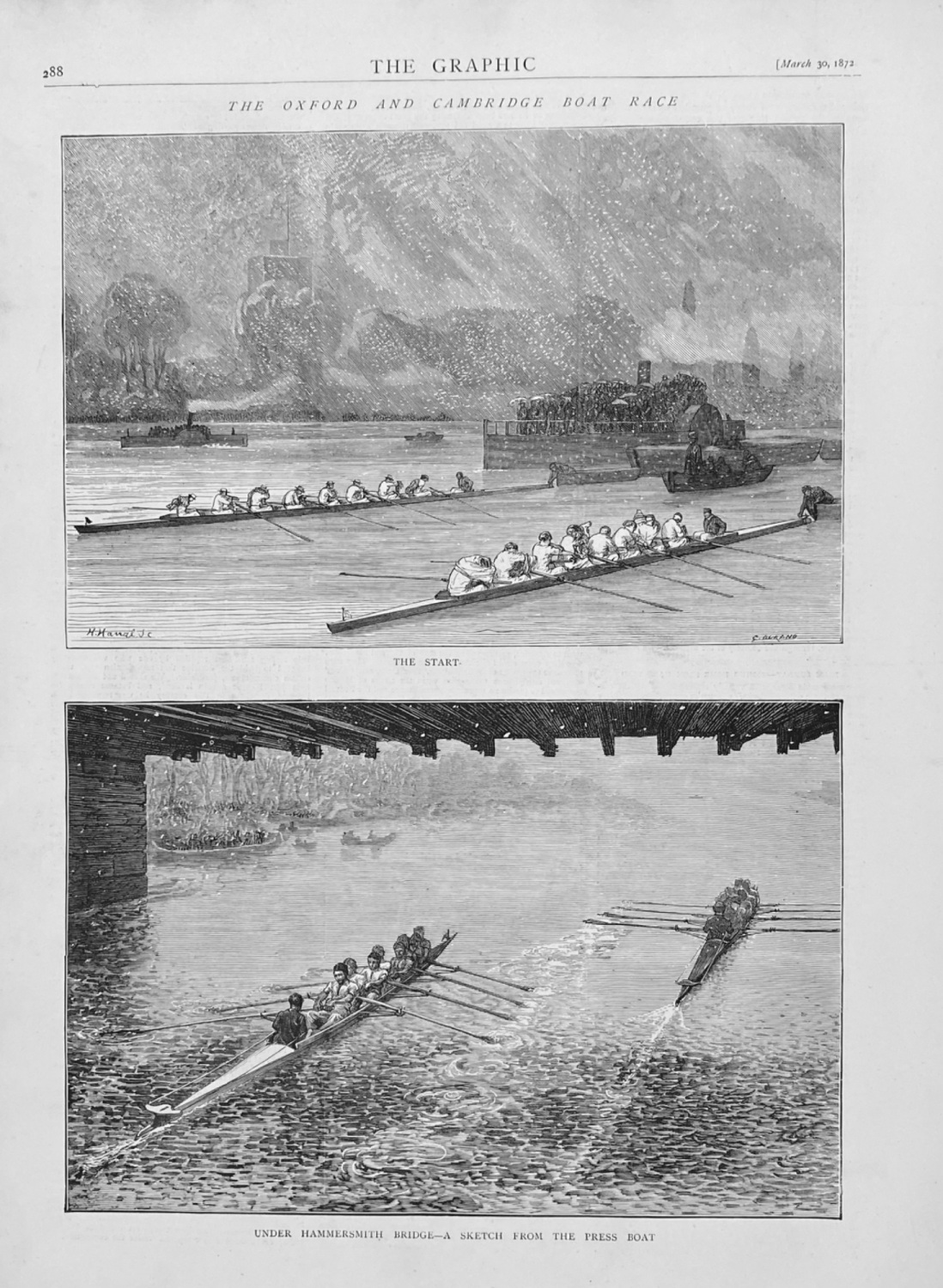 The Oxford and Cambridge Boat Race. 1872.