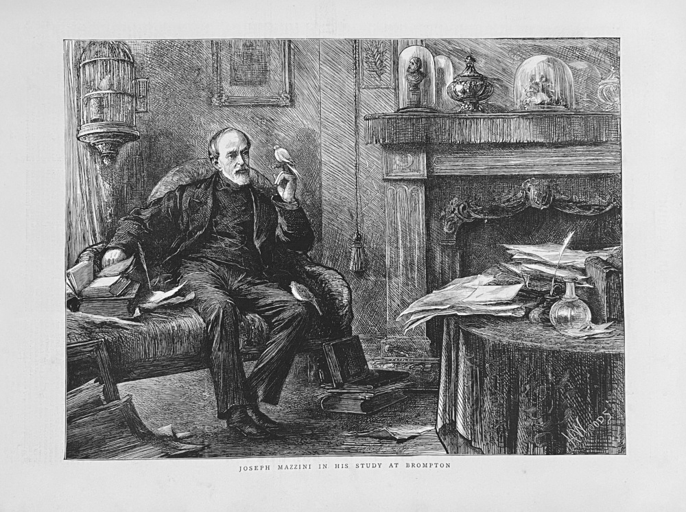 Joseph Mazzini in His Study at Brompton.
