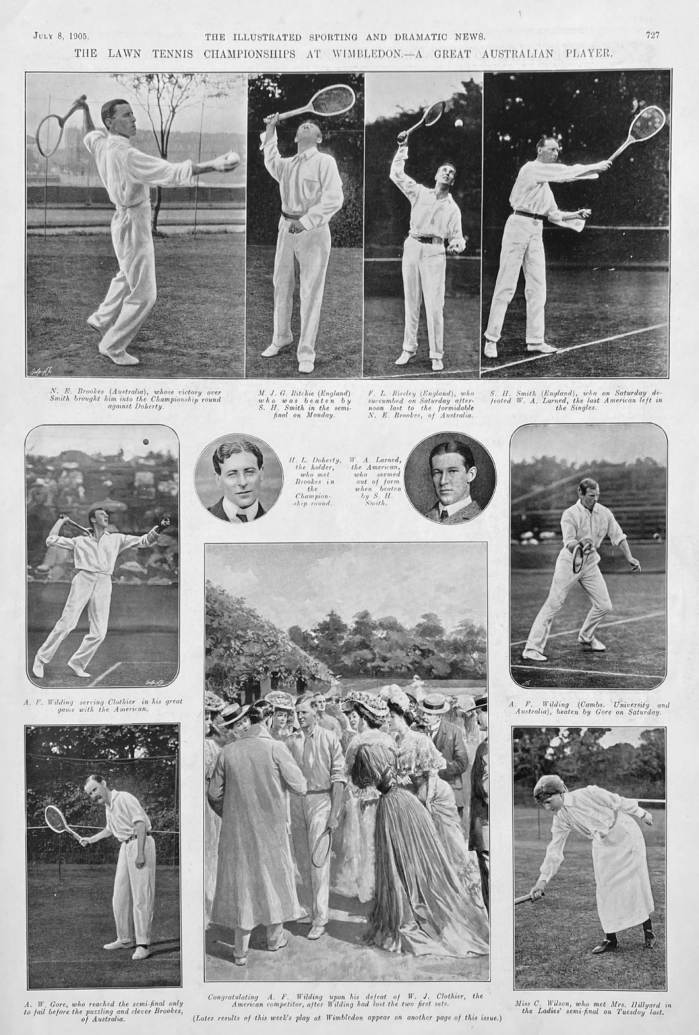 The Lawn Tennis Championships at Wimbledon.- A Great Australian Player. 190