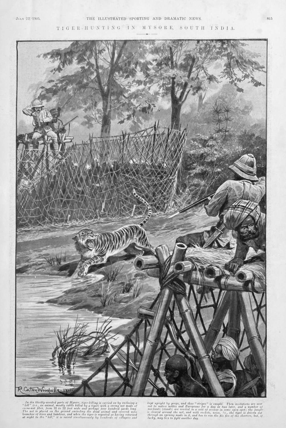 Tiger-Hunting in Mysore, South India.  1905.