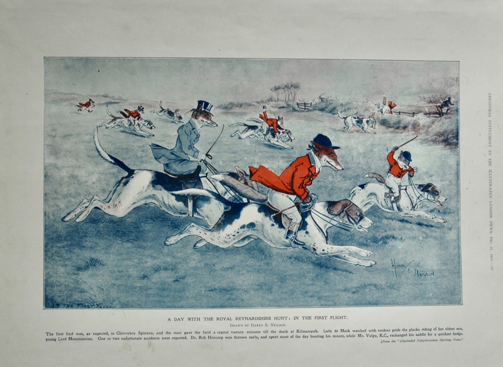 "A Day with the Royal Reynardshire Hunt: In the First Flight" - 1902