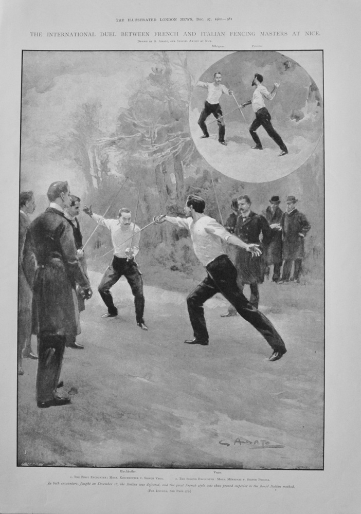 The International Duel between French and Italian Fencing Masters- 1902