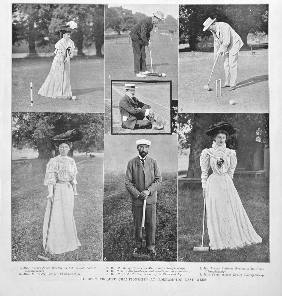 The Open Croquet Championships at Roehampton Last Week.  1905.