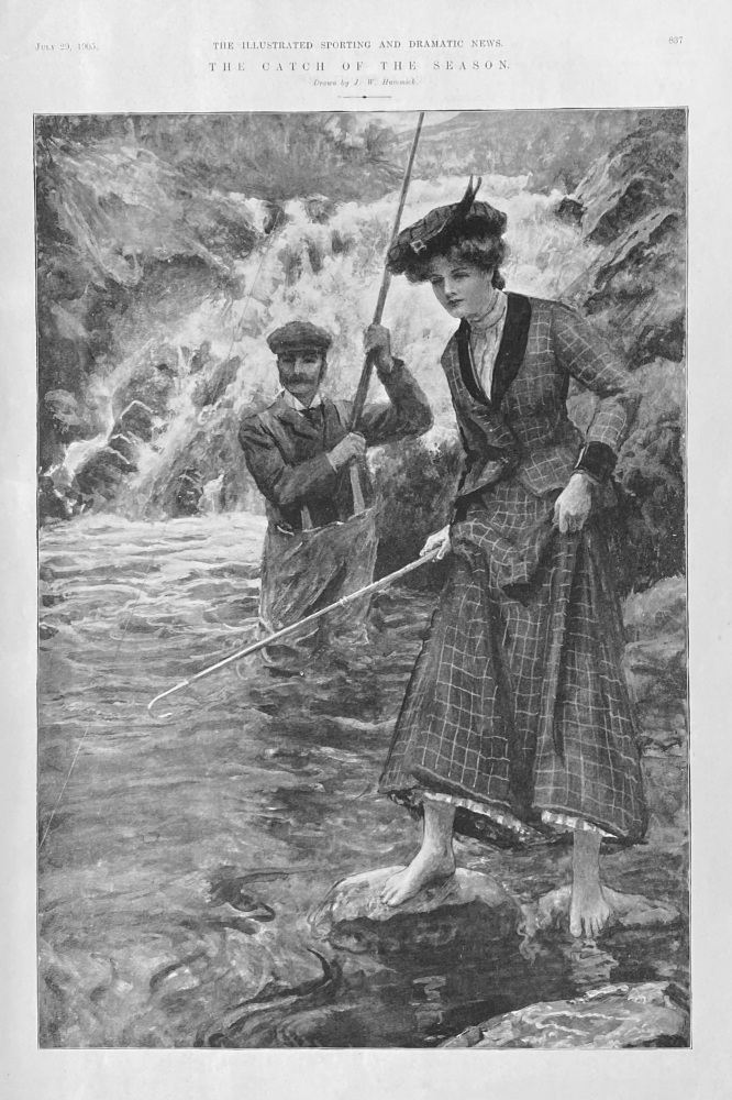 The Catch of the Season. (Drawing by J.  W. Hammick.) 1905.