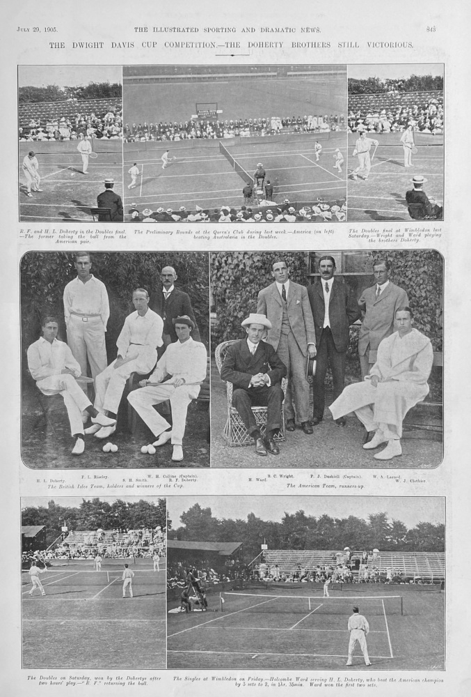 The Dwight Davis Cup Competition.- The Doherty Brothers Still Victorious.  1905.