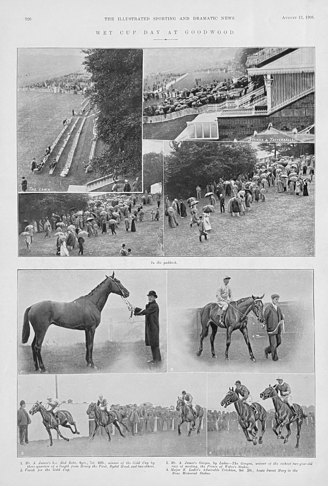 Wet Cup Day at Goodwood. 1905.