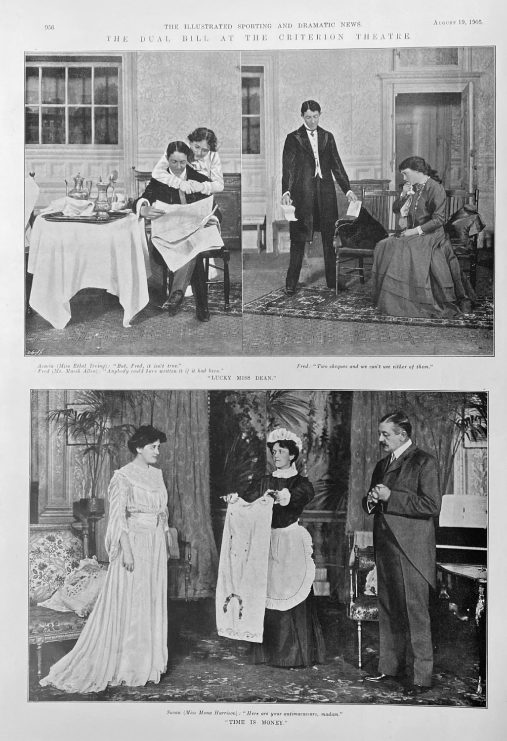 The Duel Bill at the Criterion Theatre.  1905.