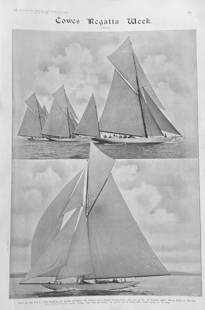 Cowes Regatta Week.   1905.