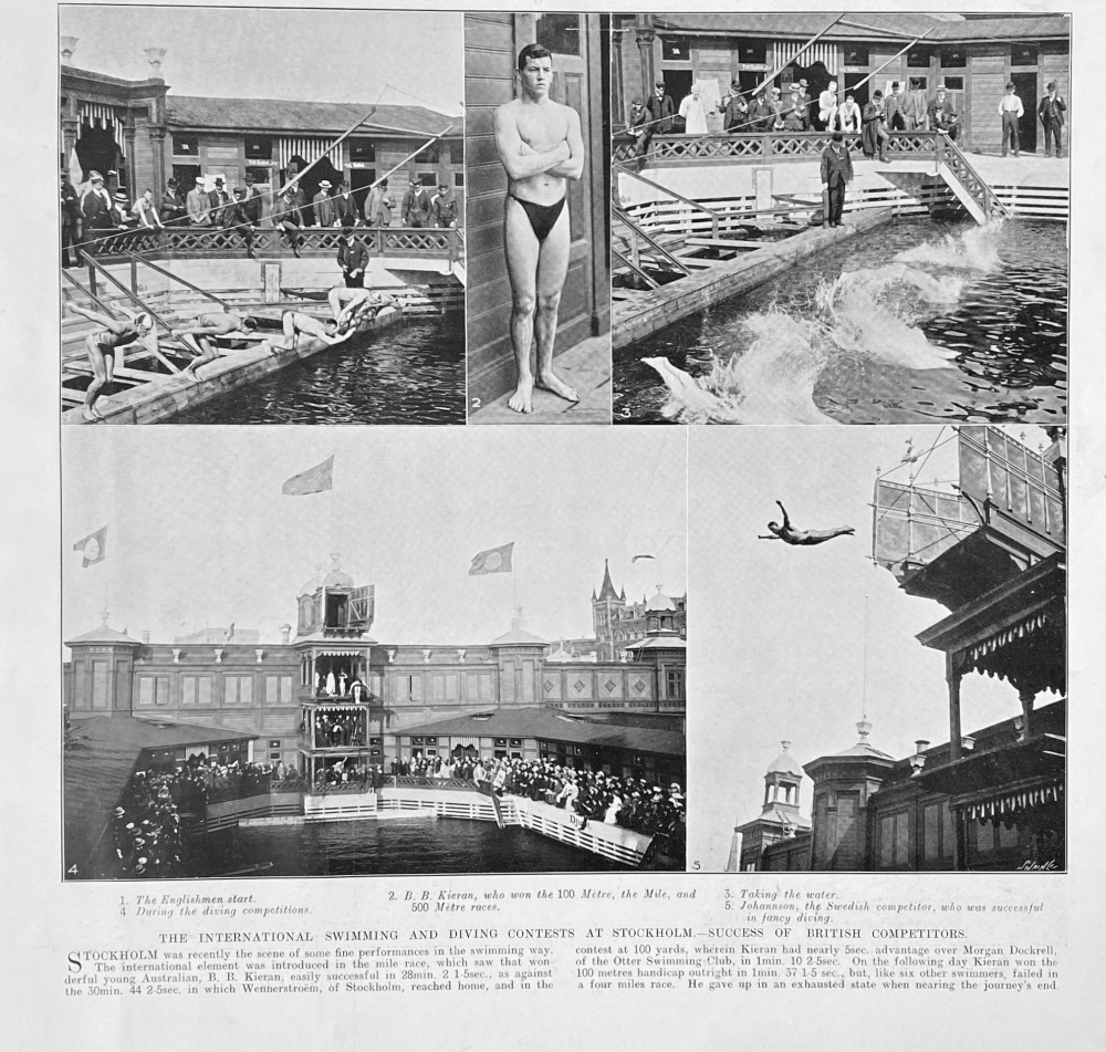 The International Swimming and Diving Contests at Stockholm.- Success of British Competitors.  1905.