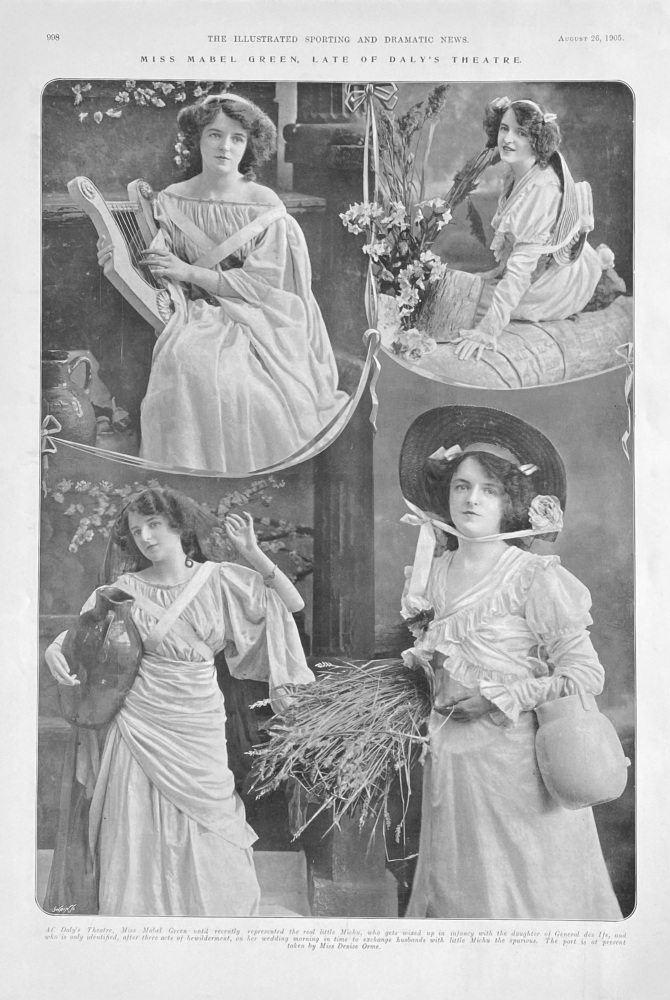 Miss Mabel Green,  Late of Daly's Theatre. 1905.