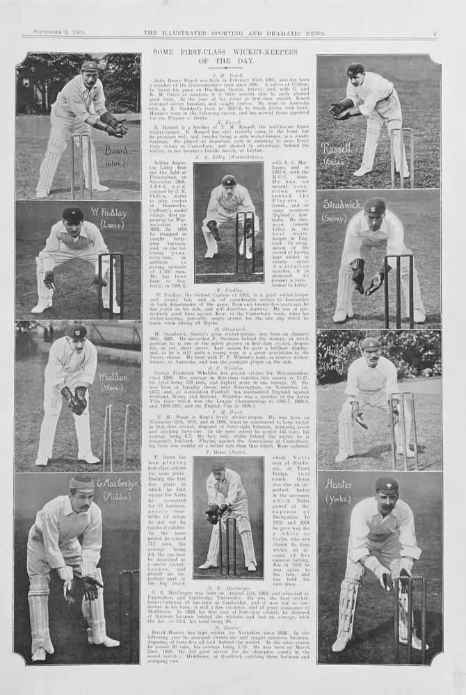 Some First-Class Wicket-Keepers of the Day.  1905.