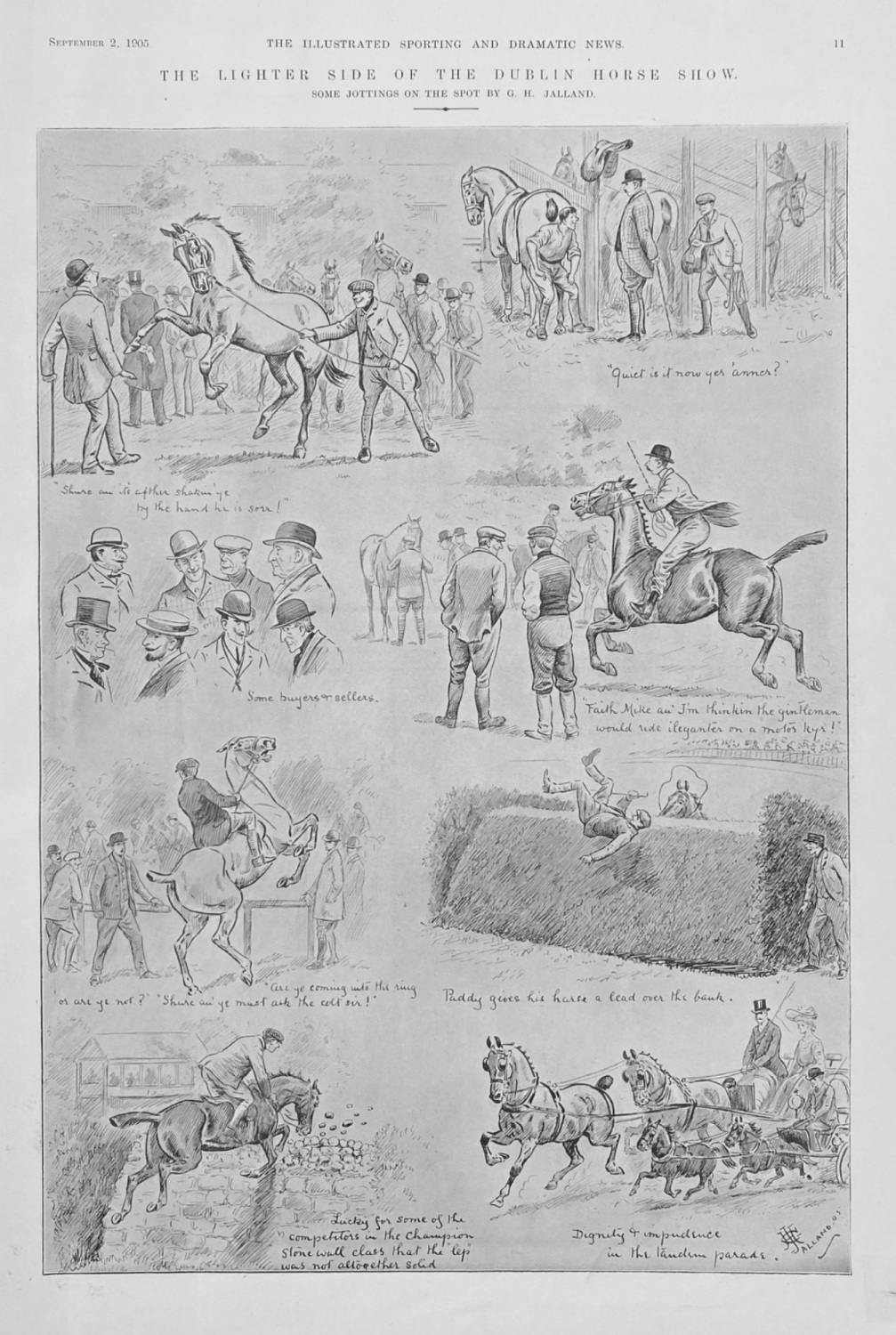 The Lighter Side of the Dublin Horse Show.  1905.