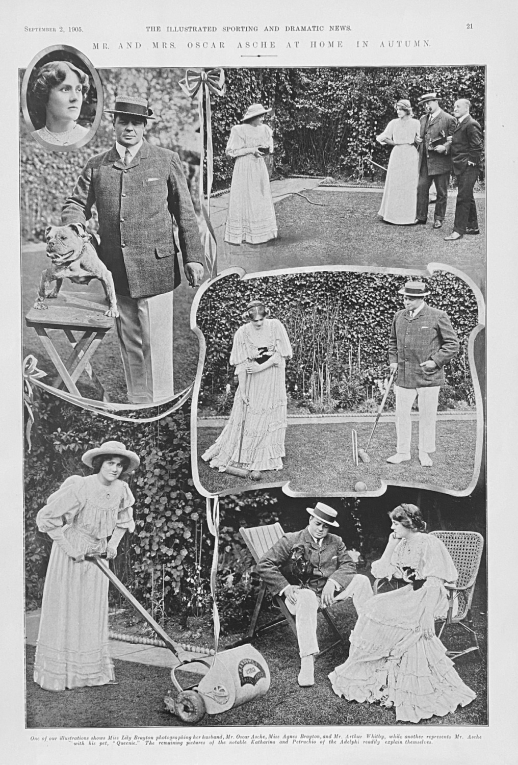 Mr.and Mrs. Oscar Asche at Home in Autumn.  1905.
