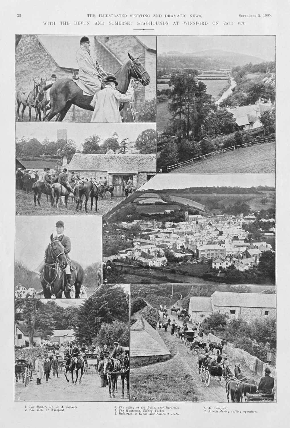 With the Devon and Somerset Staghounds at Winsford on 25th Ult.  1905.