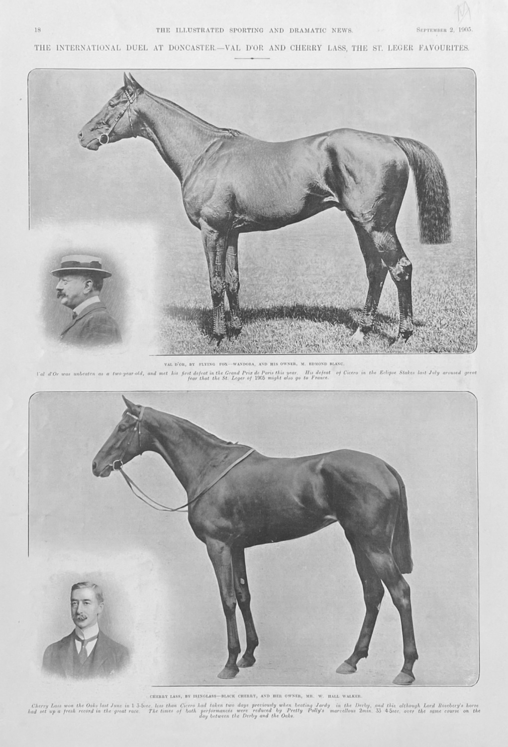 The International Duel at Doncaster.- Val D'or and Cherry Lass, the St. Leg