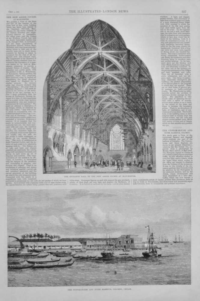 The New Assize Courts at Manchester - 1864