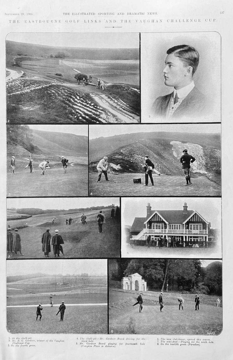 The Eastbourne Golf Links and the Vaughan Challenge Cup.  1905.