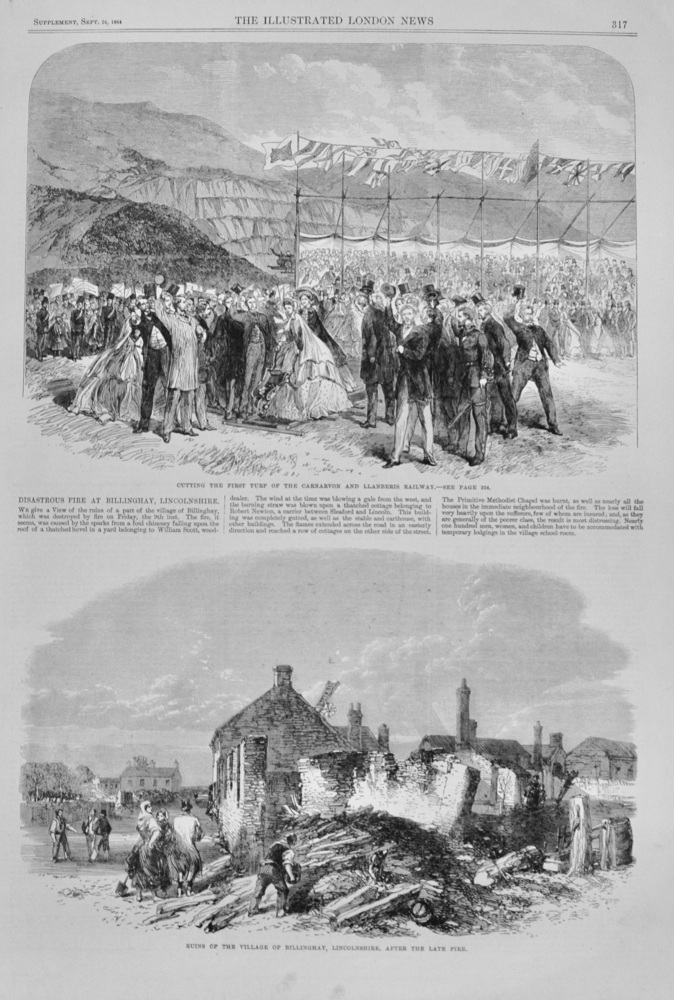 Disastrous Fire in the Village of Billingha, Lincolnshire - 1864