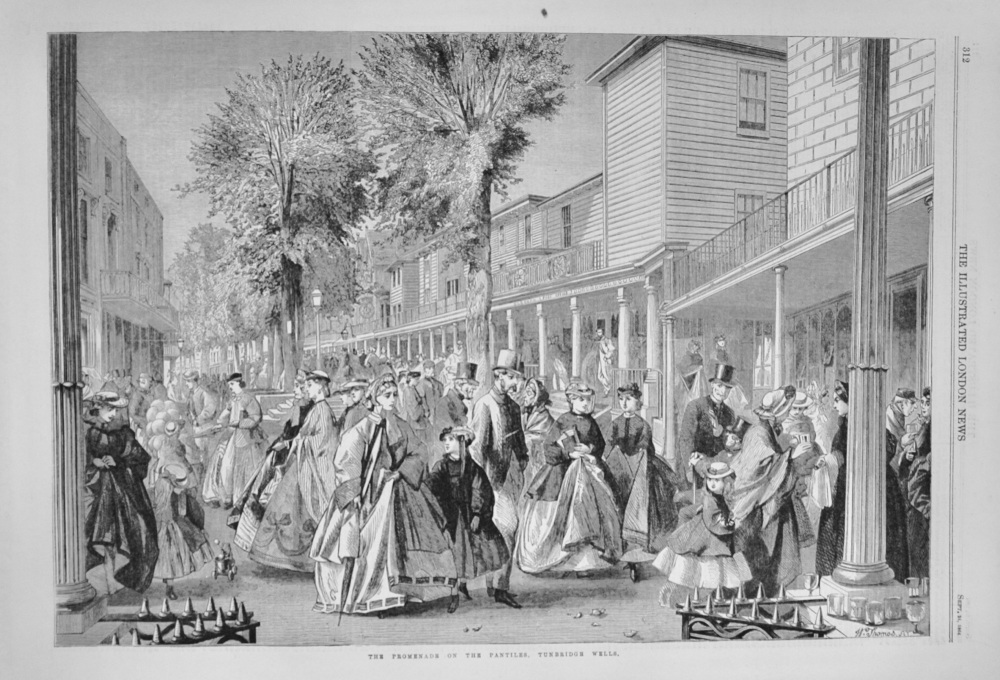 The Promenade on the Pantiles, Tunbridge Wells - 1864