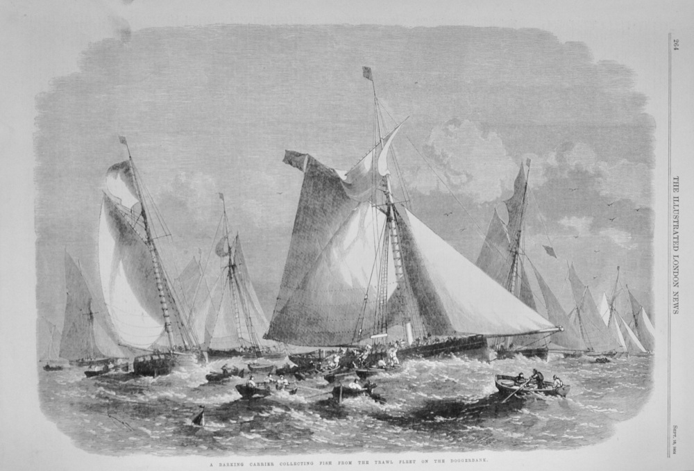 A Barking Carrier collecting Fish from the Trawl Fleet - 1864