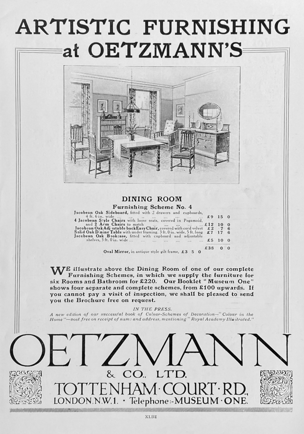 Oetzmann & Co. Ltd.  1922.
