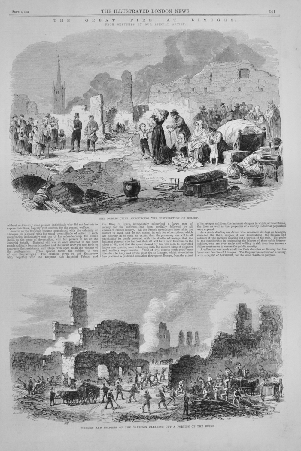 The Great Fire at Limoges - 1864