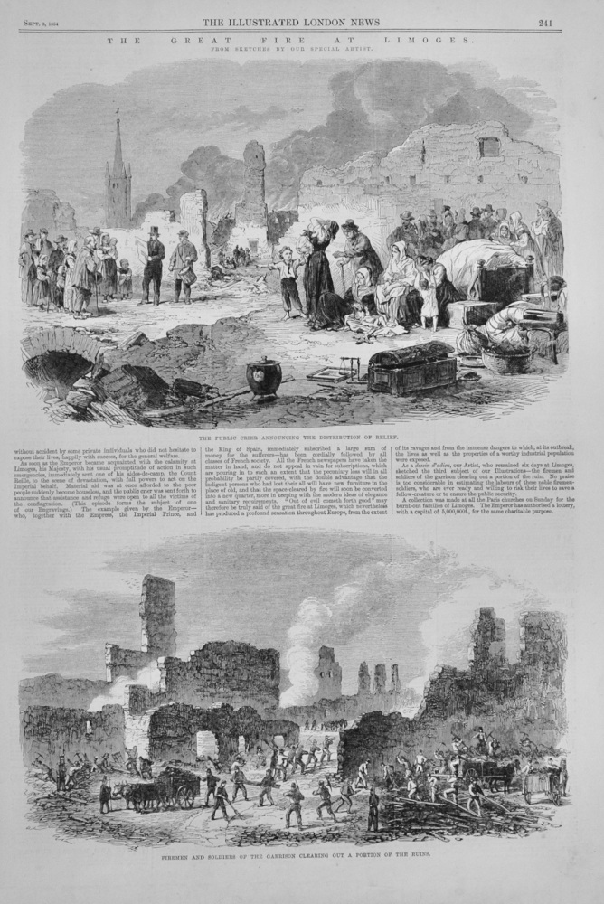 The Great Fire at Limoges - 1864